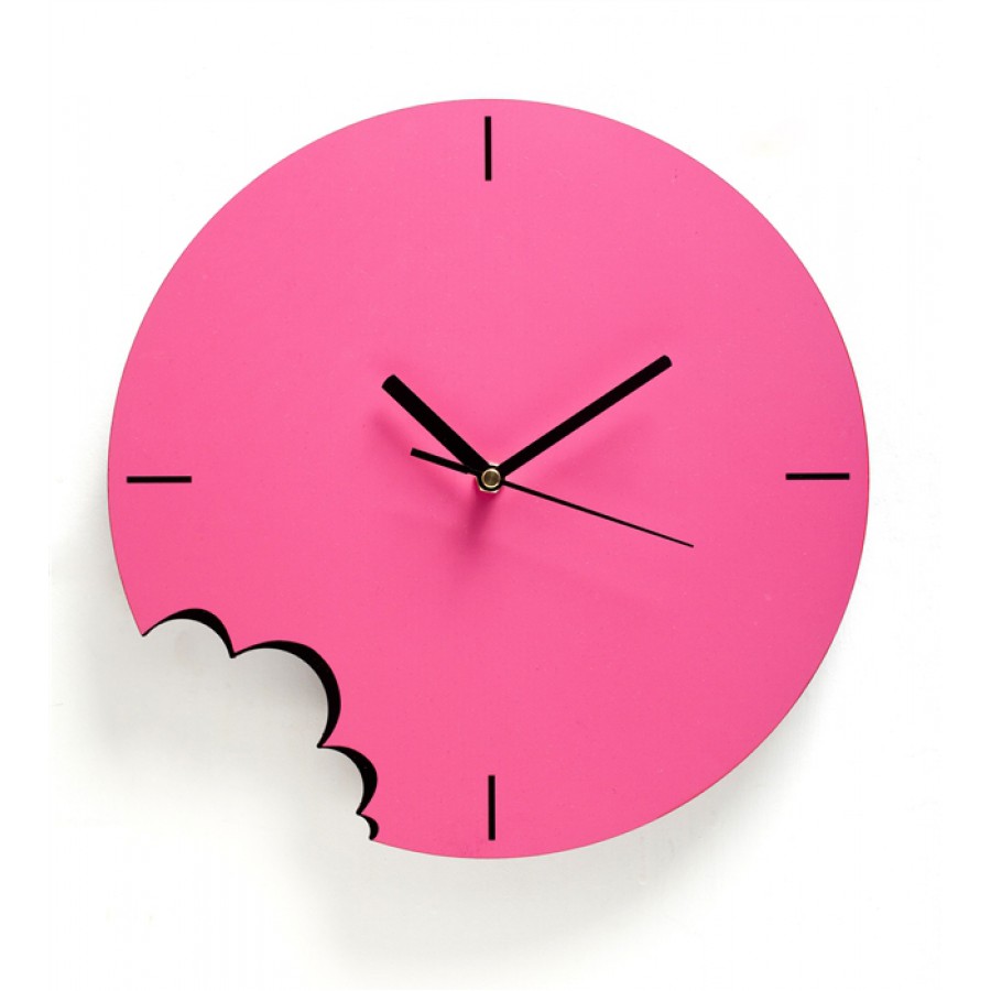 Bite Wall Clock - Pink