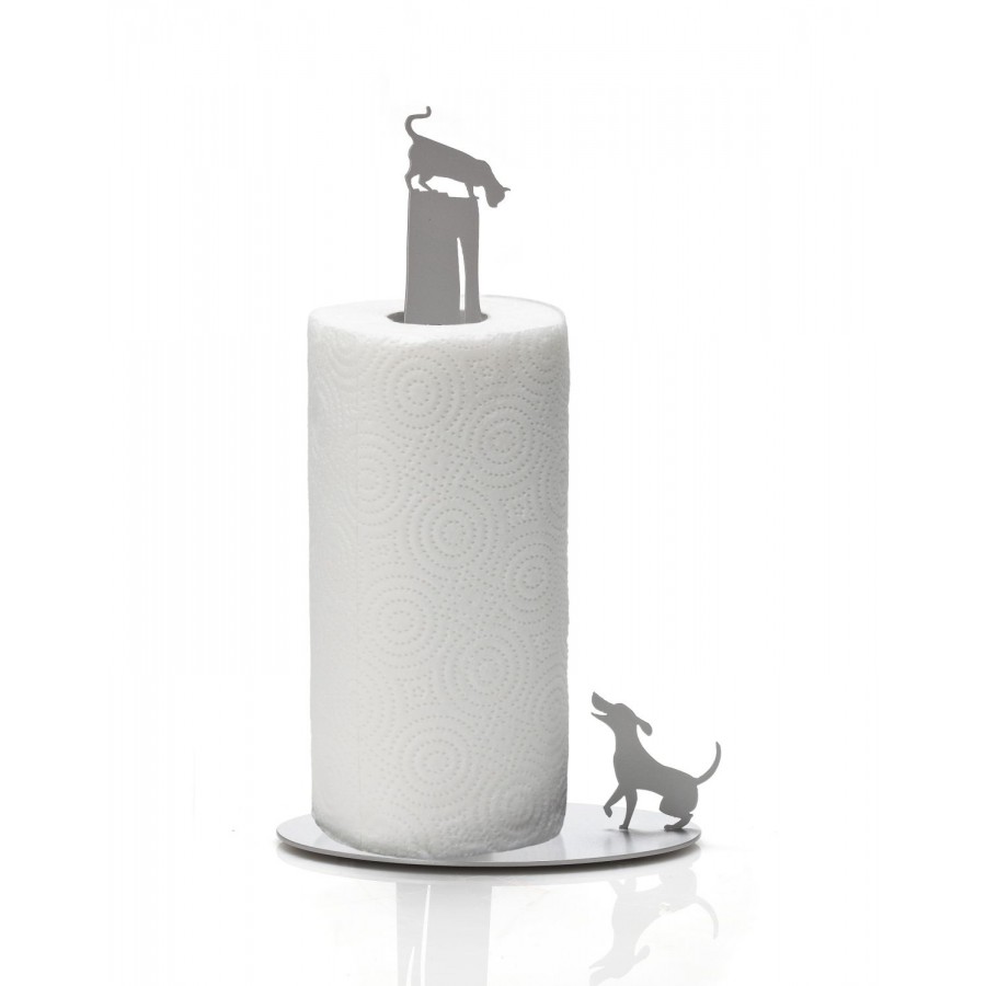 Dog Vs. Cat - Kitchen Paper Towel Holder - Light Grey by artoridesign