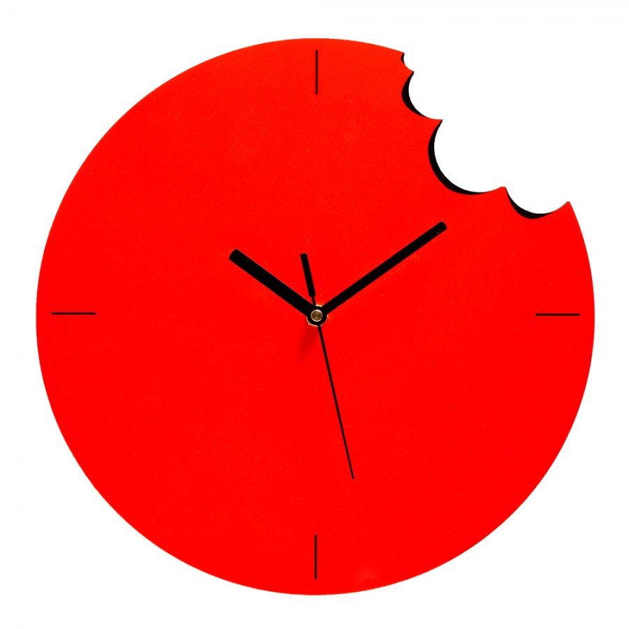 Bite Wall Clock - Orange