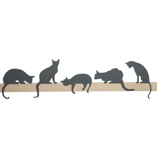 Cat's Meow Set of 5 Adorable cats' silhouettes for decoration by Artori design