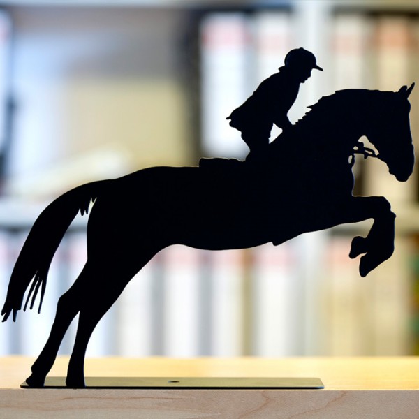 Horse and Rider Metal Sculpture