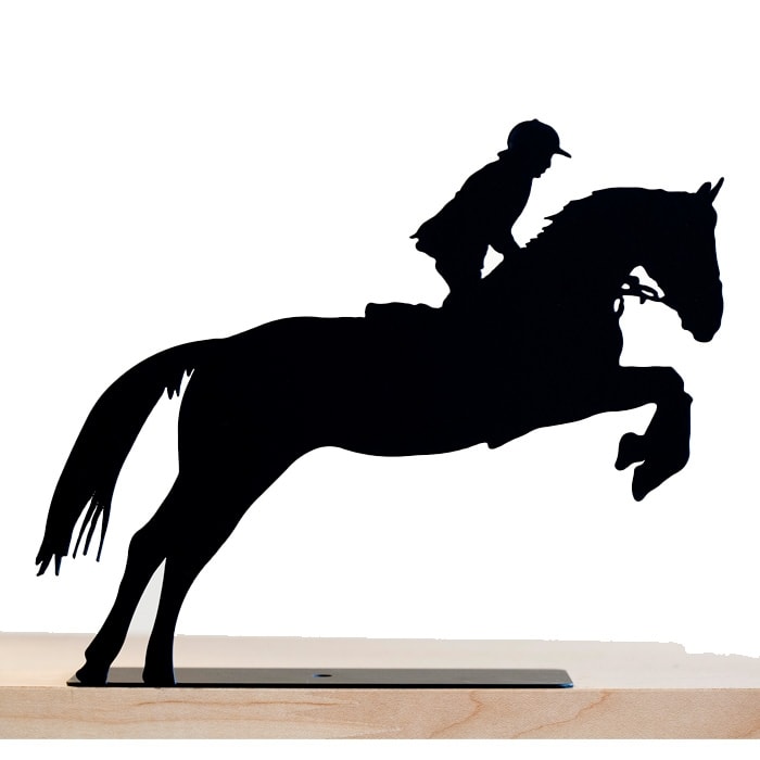 Horse and Rider Metal Sculpture