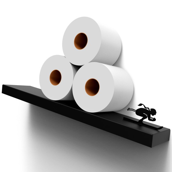 Avalanche Ski - Metal diagonal shelf for toilet paper rolls ⋆ Artori Design